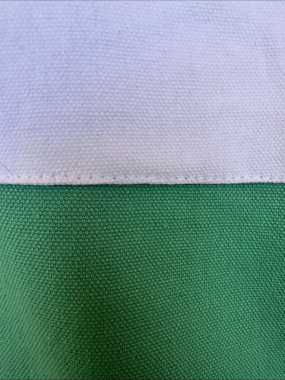 Canvas Two-Tone White and Mint Green Tote Bag with Colorful Ribbon Bag Charm